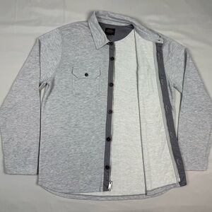 Allen Edmonds Mens French Terry Shirt Jacket XL Heathered Grey Full Zip C6